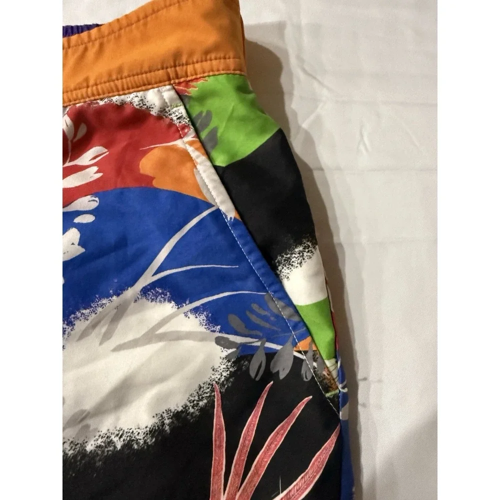 Robert Graham Men Swim/Board Lined Trunks Multi-Colored Flowers Size 36